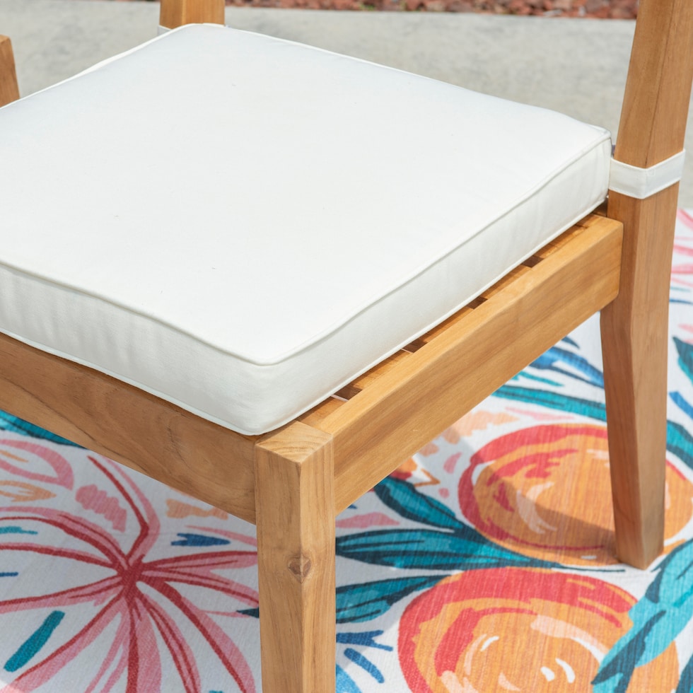 long beach natural antique white outdoor dining chair   