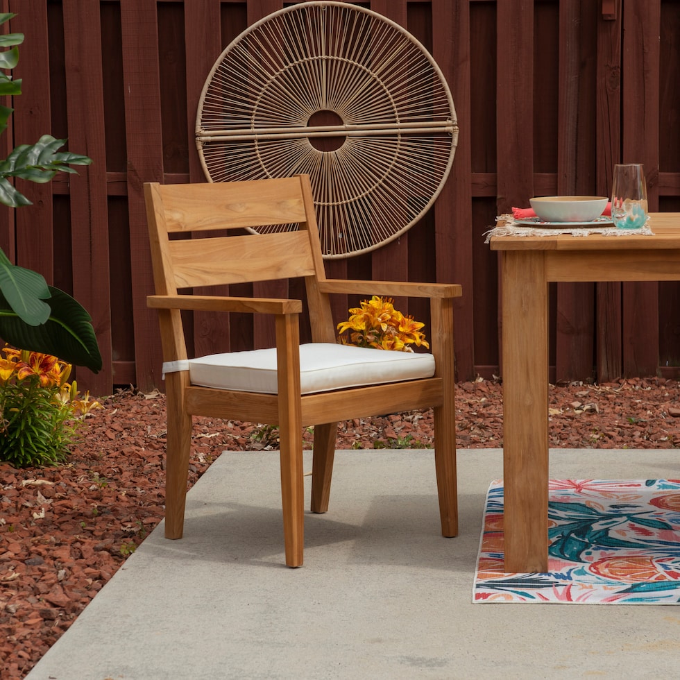 long beach natural antique white outdoor dining chair   