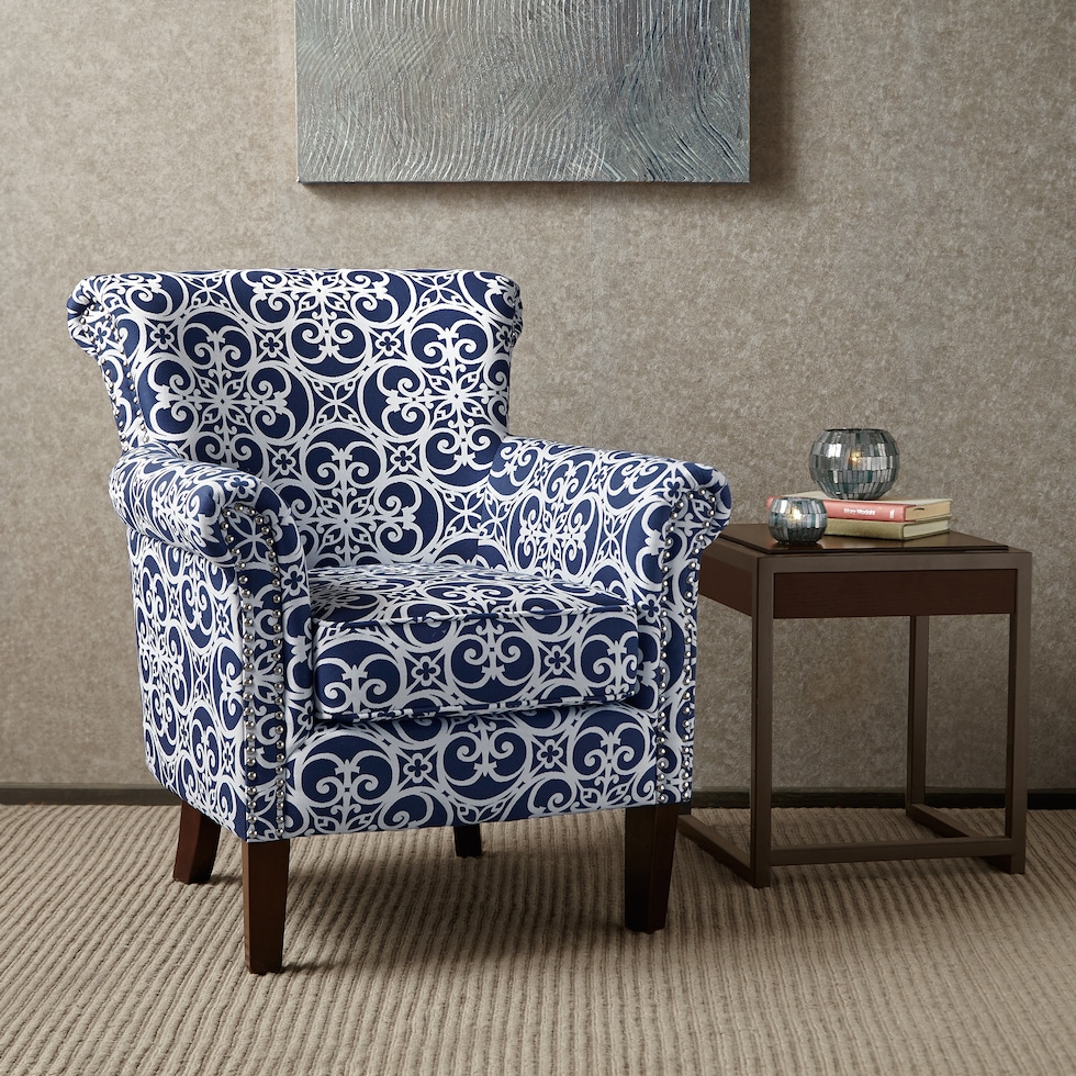 loretta blue accent chair   