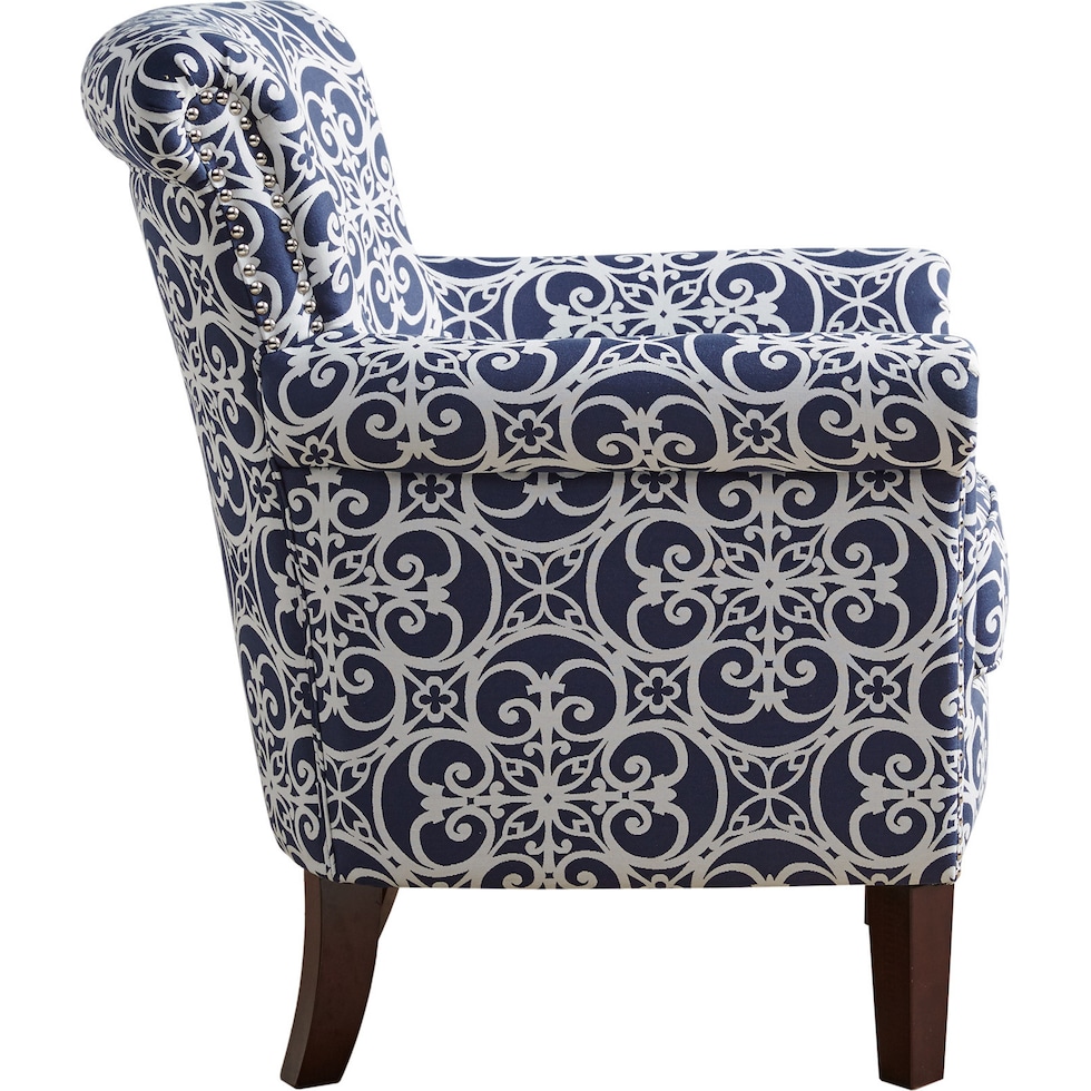 loretta blue accent chair   