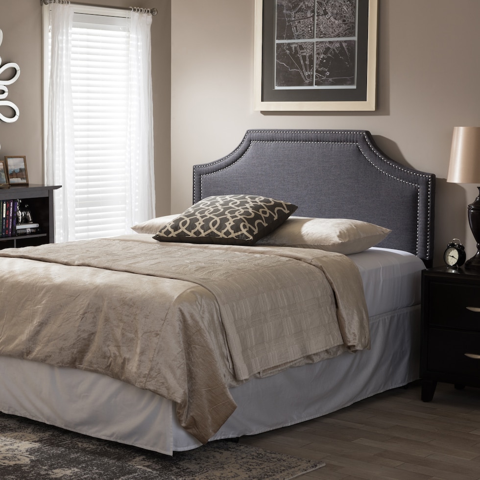 louie gray queen headboard   