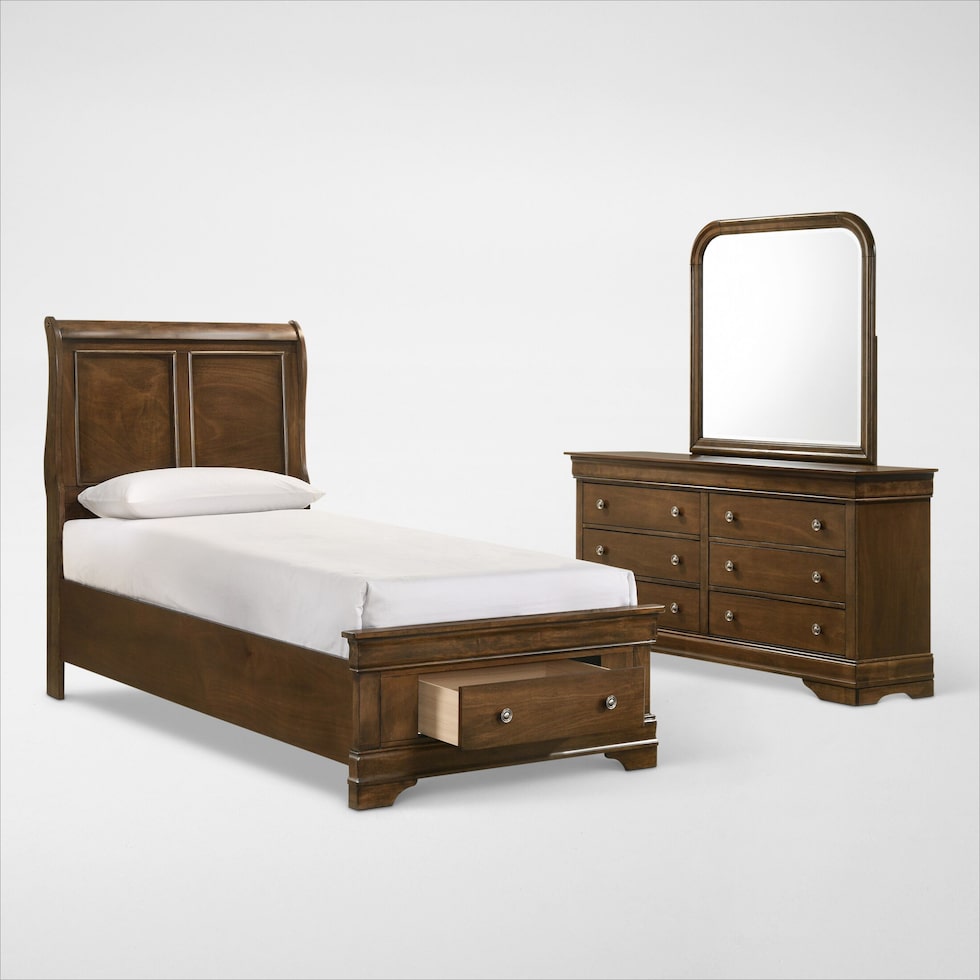 louis bedroom light brown  pc full bedroom   