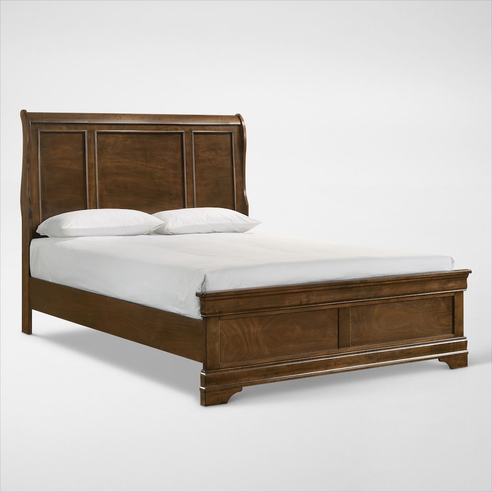 louis bedroom light brown king bed   