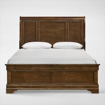 louis bedroom light brown king bed   