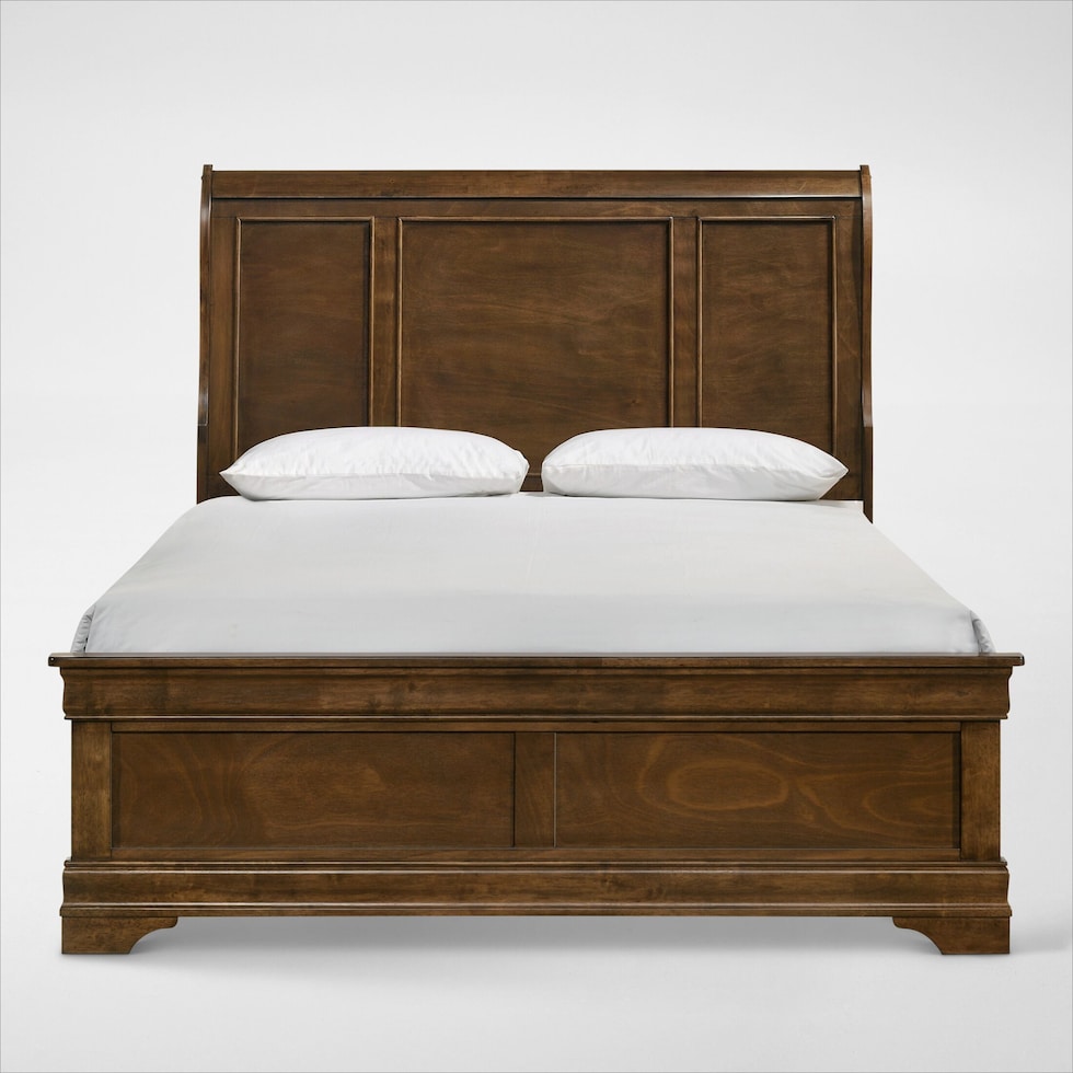 louis bedroom light brown king bed   
