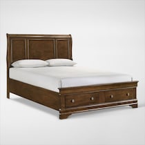 louis bedroom light brown queen bed   