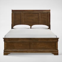 louis bedroom light brown queen bed   