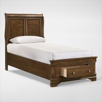 louis bedroom light brown twin bed   