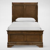 louis bedroom light brown twin bed   