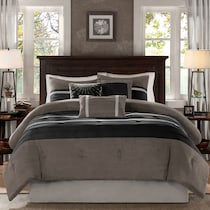 louise black and gray queen bedding set   
