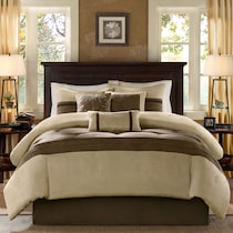 louise light brown full bedding set   
