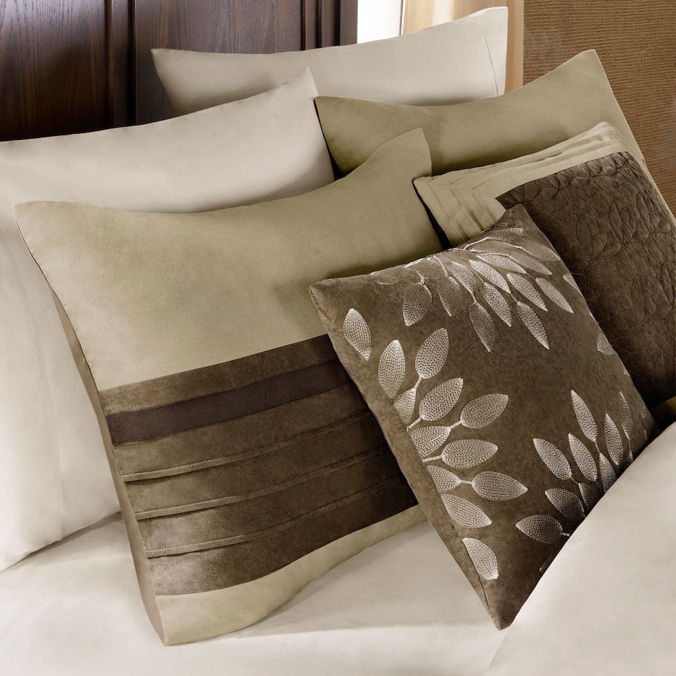 louise light brown full bedding set   