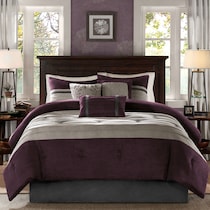 louise purple king bedding set   
