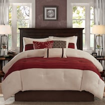 louise red king bedding set   