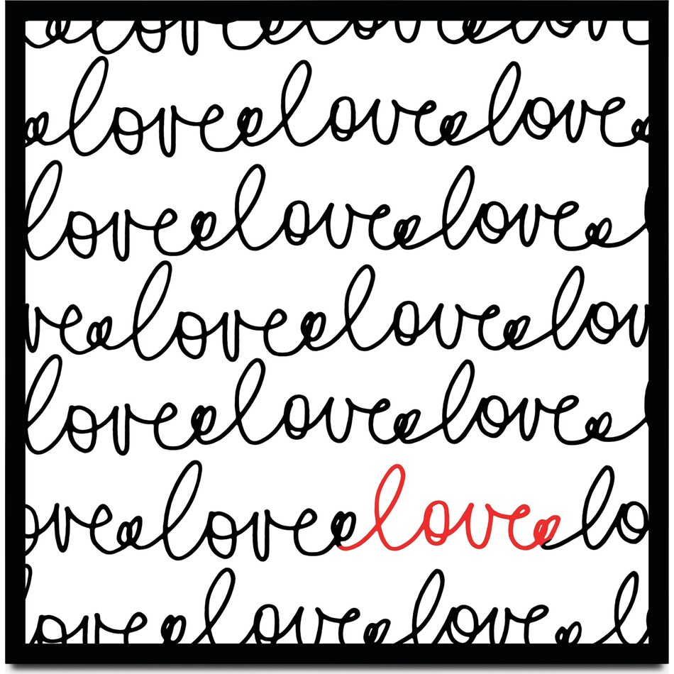 love on repeat black and white wall art   