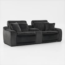 luca reclining blue loveseat   