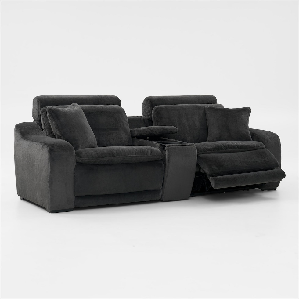 luca reclining blue loveseat   