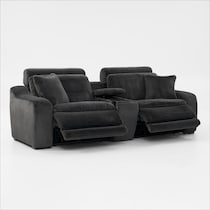 luca reclining blue loveseat   