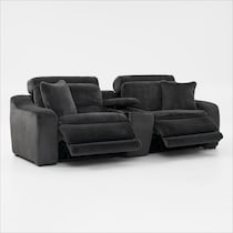 luca reclining blue loveseat   