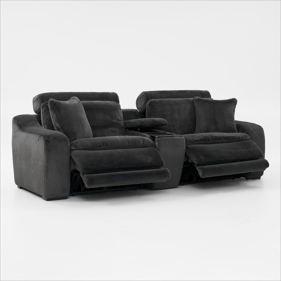 luca reclining blue loveseat   