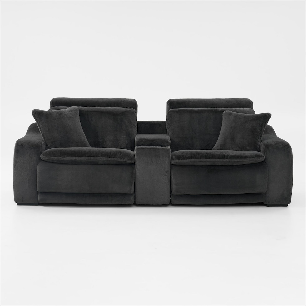 luca reclining blue loveseat   