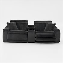 luca reclining blue loveseat   