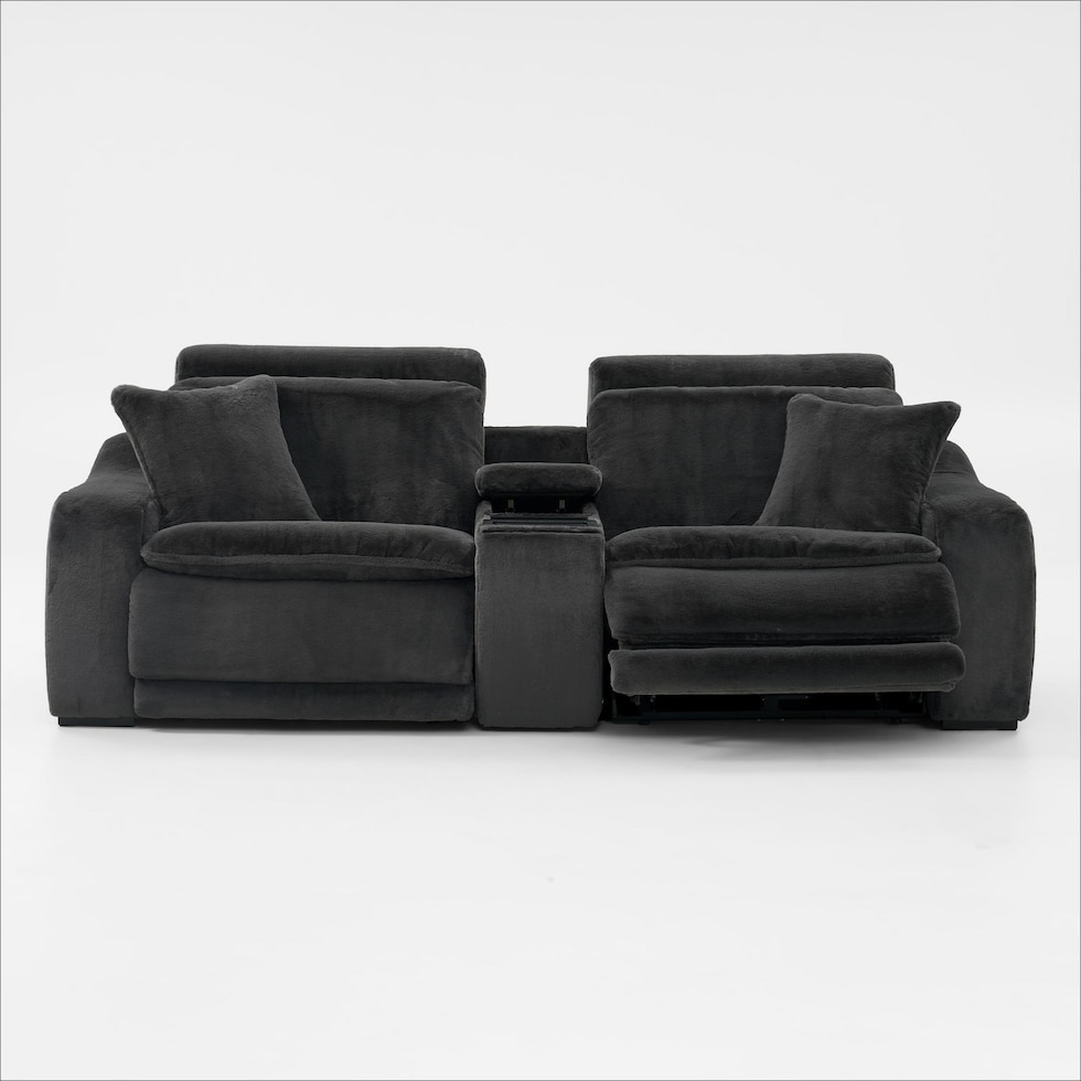 luca reclining blue loveseat   