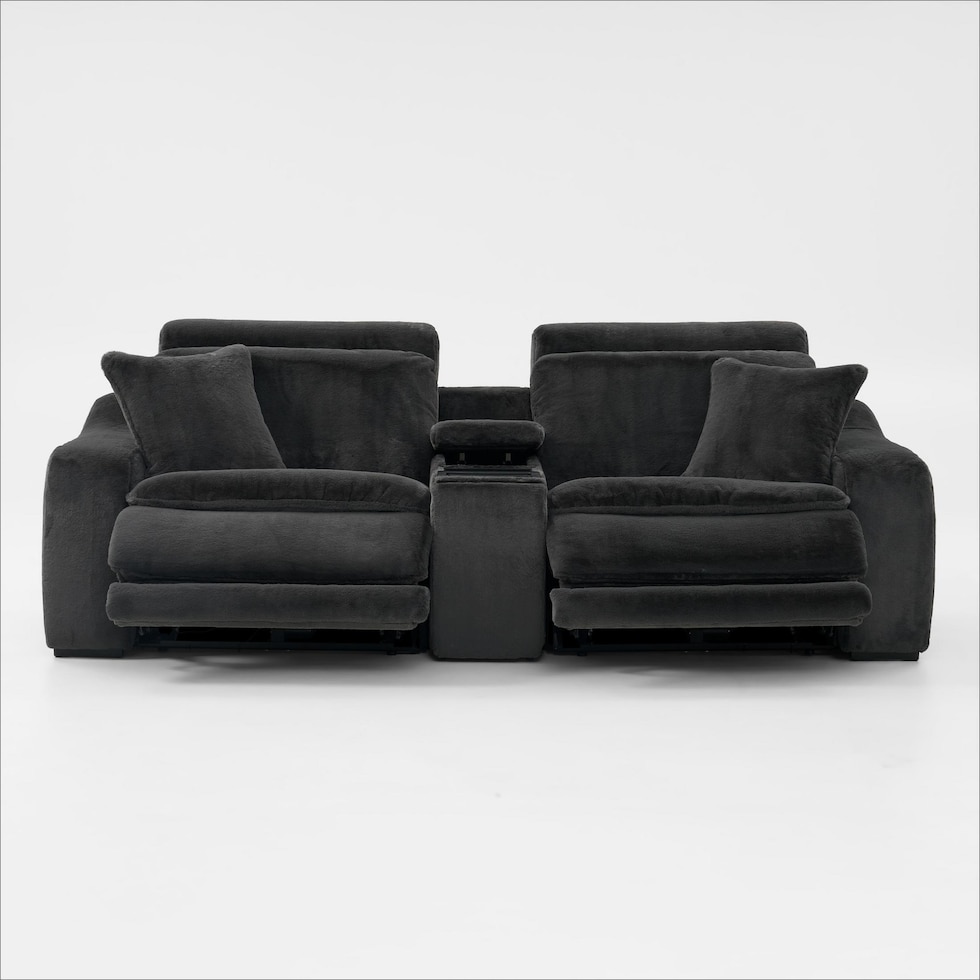luca reclining blue loveseat   