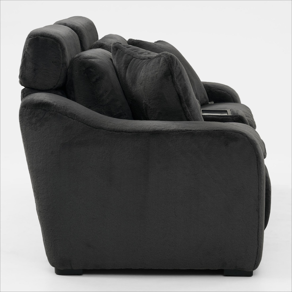luca reclining blue loveseat   