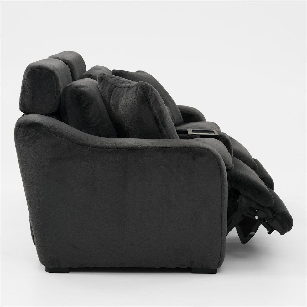 luca reclining blue loveseat   