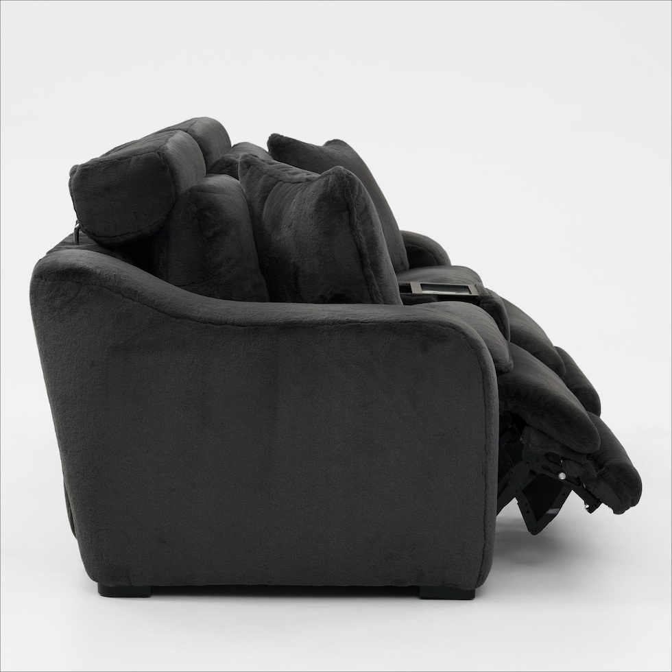 luca reclining blue loveseat   