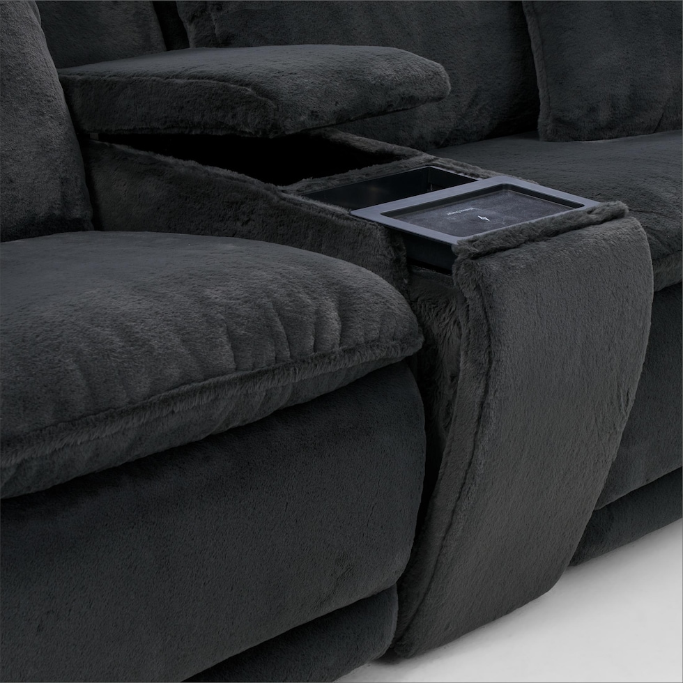 luca reclining blue loveseat   
