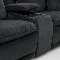 luca reclining blue loveseat   