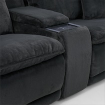 luca reclining blue loveseat   