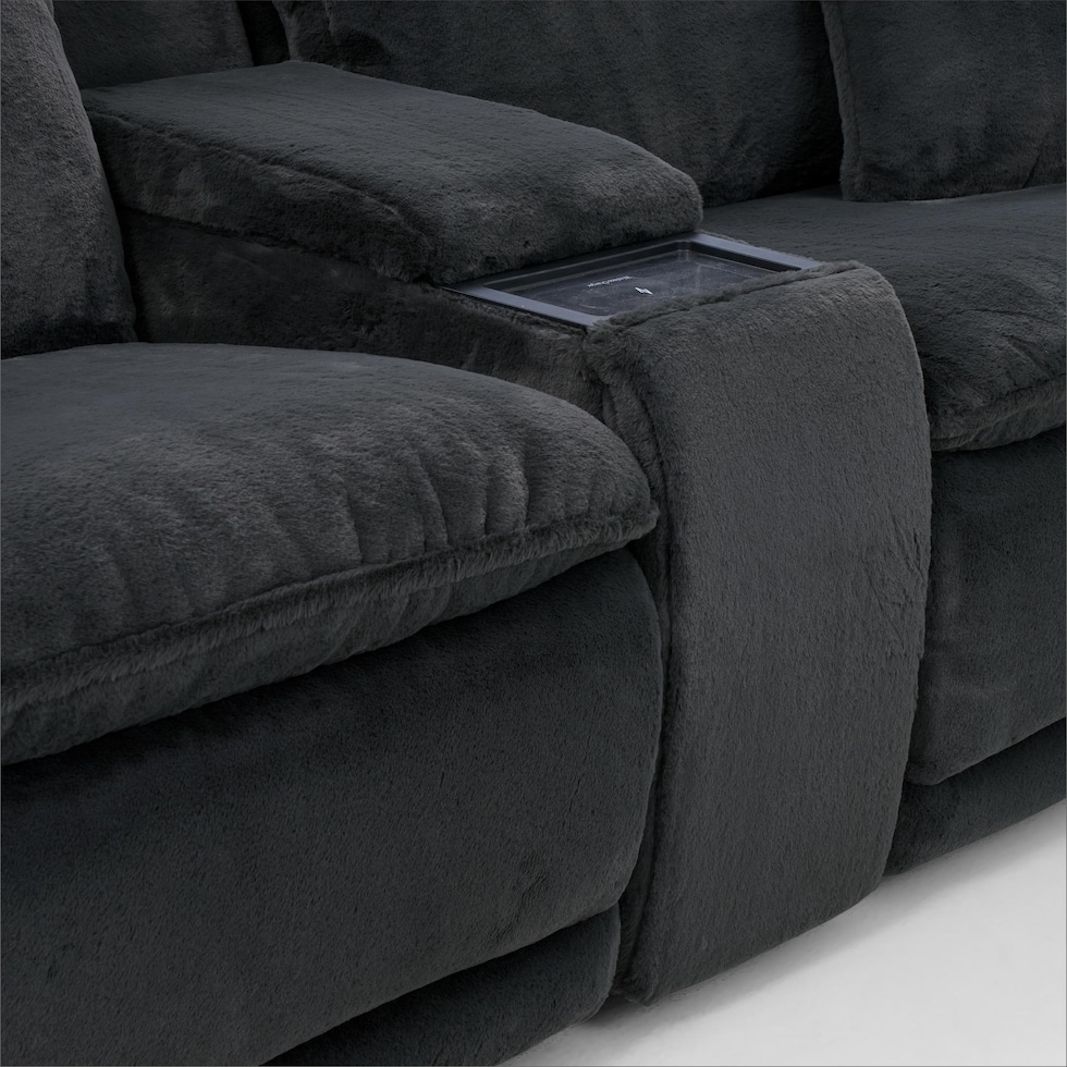 luca reclining blue loveseat   