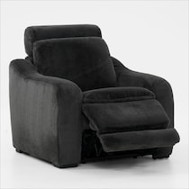 luca reclining blue recliner   