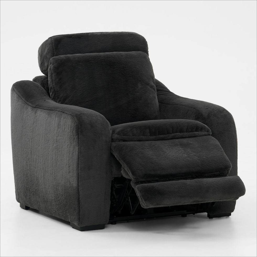luca reclining blue recliner   