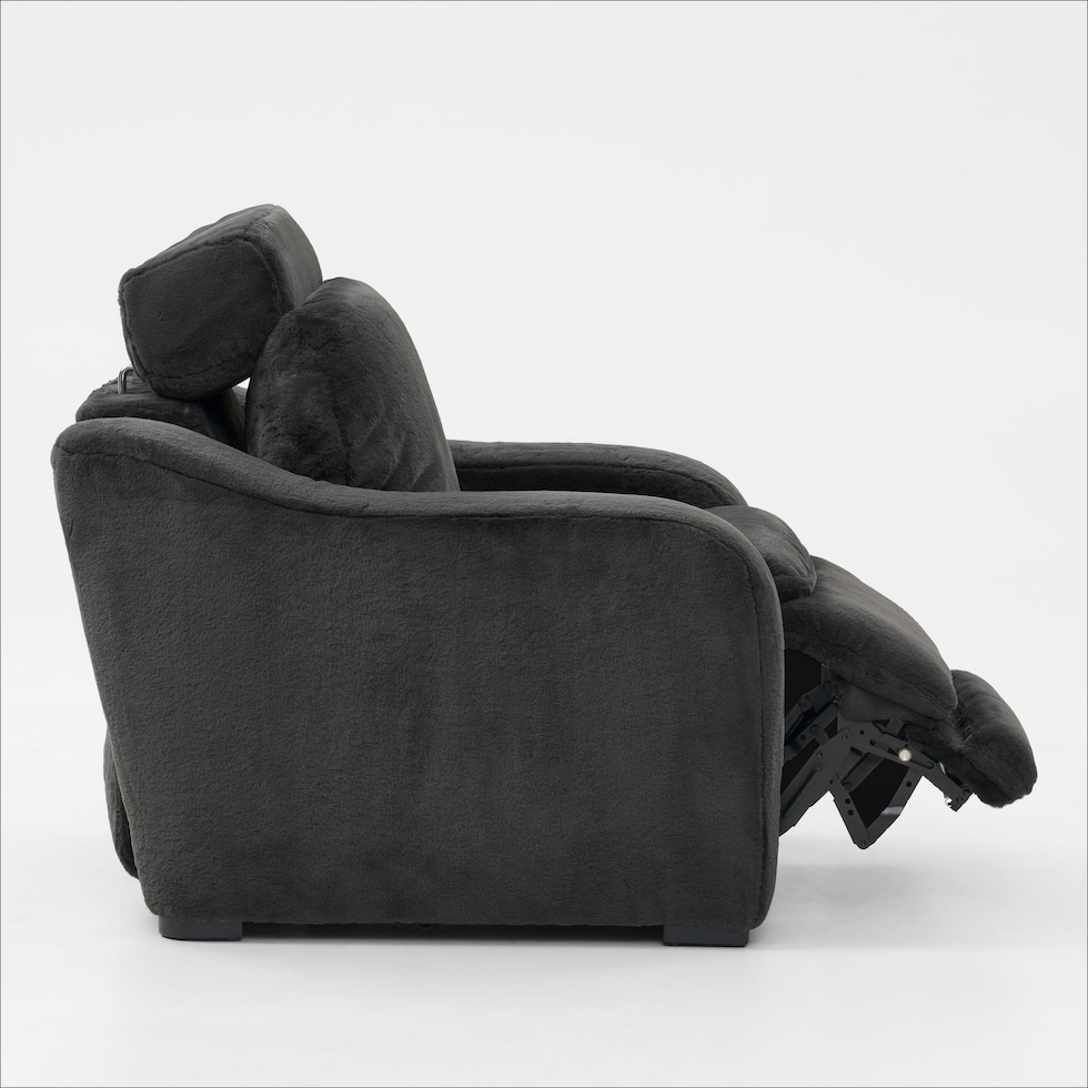 luca reclining blue recliner   