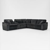 luca reclining blue sectional   