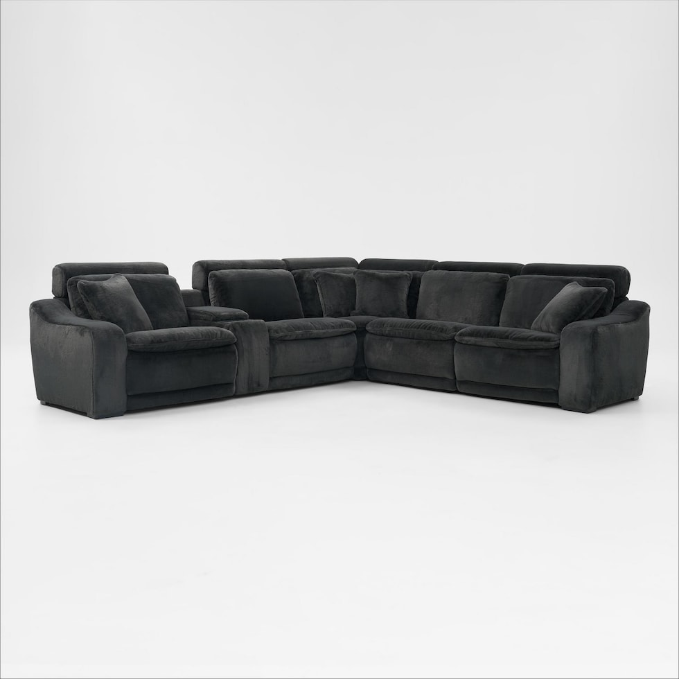 luca reclining blue sectional   