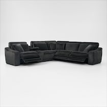 luca reclining blue sectional   