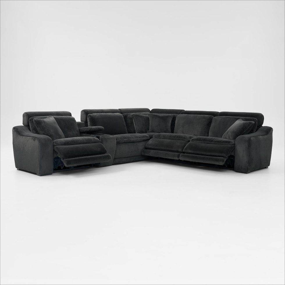 luca reclining blue sectional   