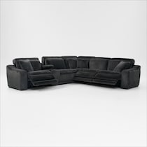 luca reclining blue sectional   