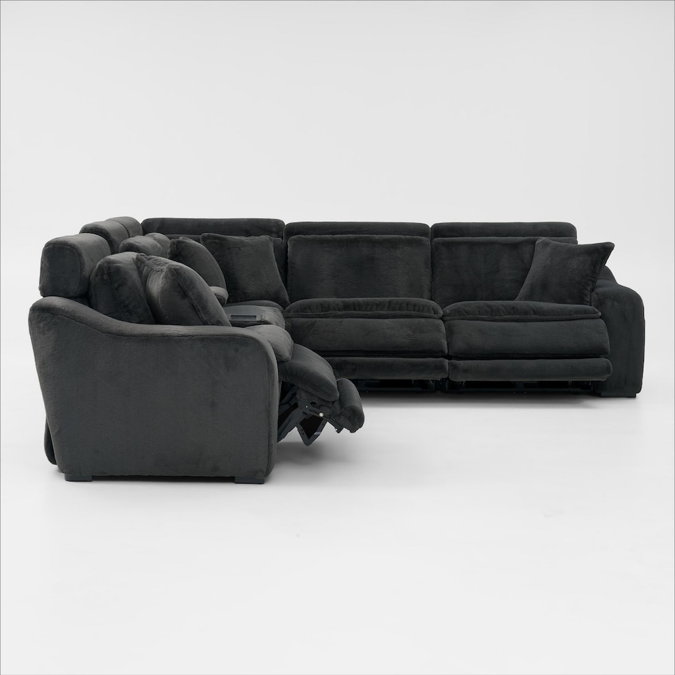 luca reclining blue sectional   