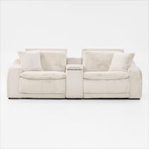 luca reclining white loveseat   