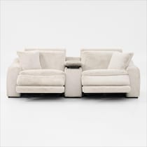 luca reclining white loveseat   