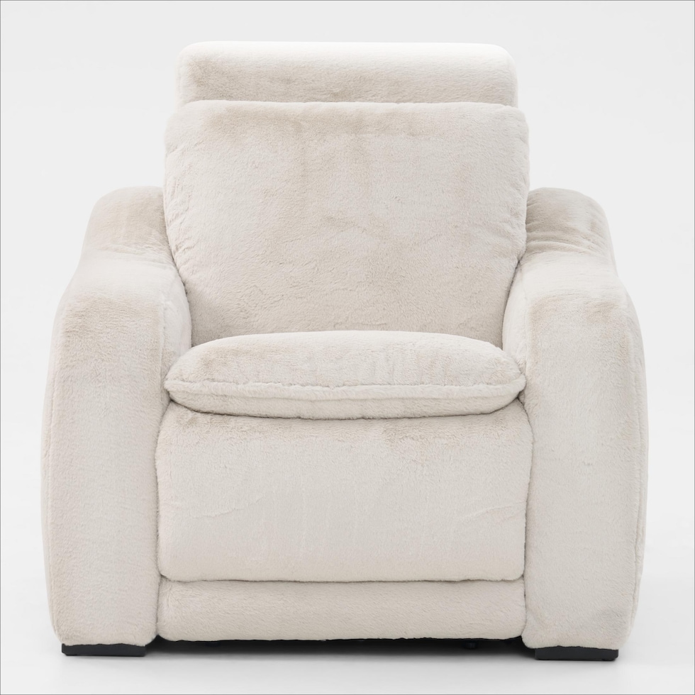 luca reclining white recliner   