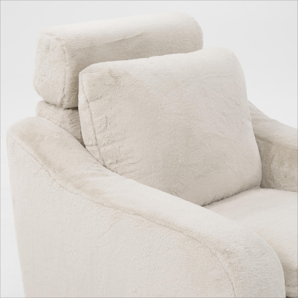 luca reclining white recliner   