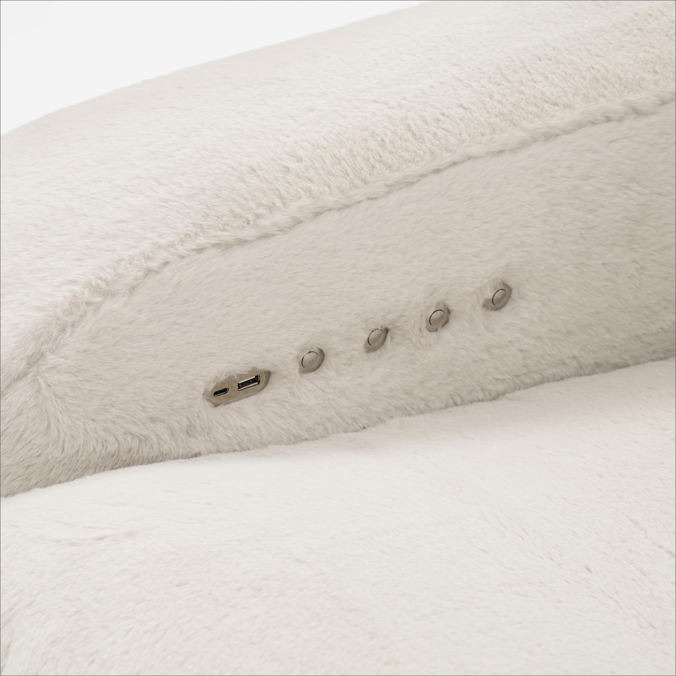 luca reclining white recliner   