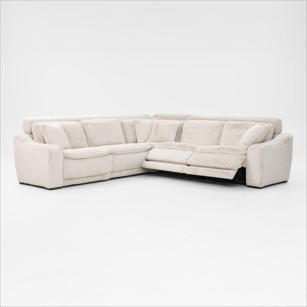 luca reclining white sectional   
